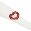 Saro Lifestyle Saro Lifestyle Napkin Rings With Beaded Heart Design (Set of 4), Red, - 3 of 4