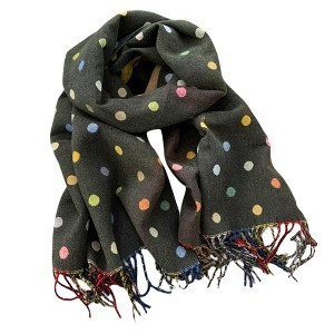 Anna-Kaci Reversible Polka Dot Scarf with Soft Fabric and Fringe Trim 78.5×25.5 Inches - 1 of 3