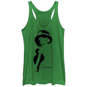 Women's Aladdin Jasmine Graffiti Print Racerback Tank Top - 1 of 3