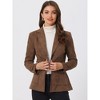 INSPIRE CHIC Women's Faux Suede Belted Lapel Single Breasted Work Outwear Blazer - 2 of 4