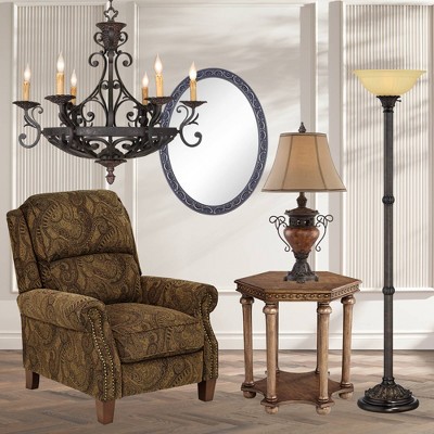 Bronze 35" Candle Chandelier with Elegant Design