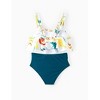 PATPAT Family Matching Multicolor Dinosaur Print Swim Trunks Shorts and Ruffle Two-Piece Swimsuit - 3 of 4