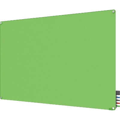 Ghent Harmony Magnetic Glass Markerboard With Round Corner Green 4' x 4' (HMYRM44GN) 