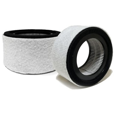 Nispira 3-in-1 True HEPA Carbon Filter Replacement Compatible with Crane Air Purifier EE-5067, 2 Packs