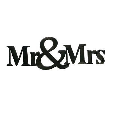 VIP Metal 46 in. Black Mr & Mrs Sign