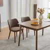 Upholstered Dining Chair with Solid Wood Legs,Wing Backrest for Dining Room,Set of 2 - 3 of 4