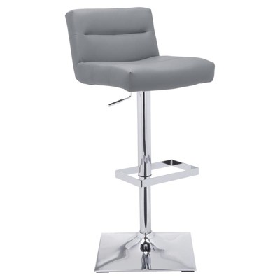 Stafford 25.5 - 33.5" Modern Faux Leather Adjustable Stool in Gray - Brant House