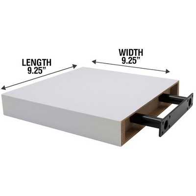 Modern Matte White Square Floating Shelves, 3-Piece Set