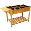 Grungis Raised Planters for Outdoor Plants with Drainage Holes,Mobile Customizable Wood Planter with Elevated 8 Pocket Herb - 4 of 4