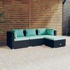 vidaXL Garden Lounge Set Black PE Rattan Medium Modular - 2 of 4