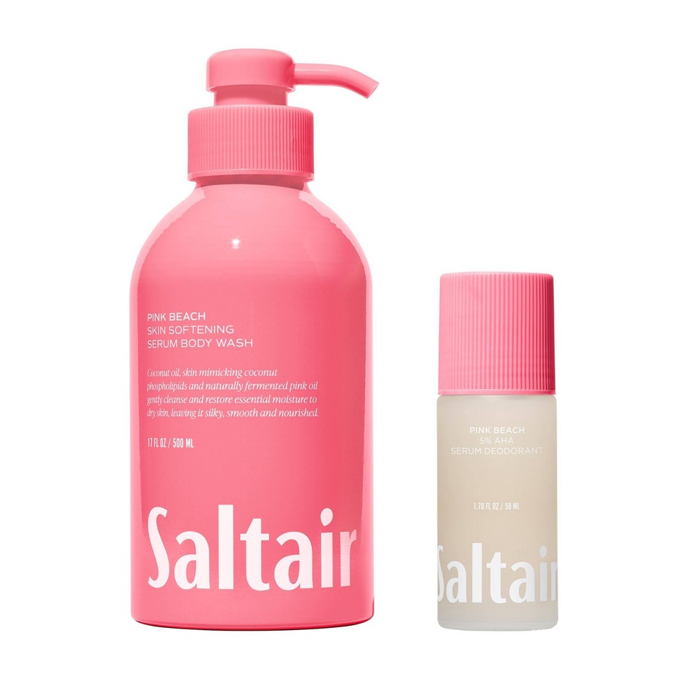 Saltair Pink Beach Serum 1.7 fl oz Gel Deodorant + 17 fl oz Coconut Scent Body Wash