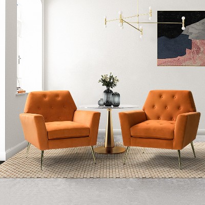 Orange best sale arm chair