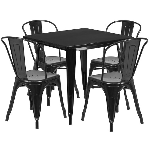 Target black metal cheap chairs