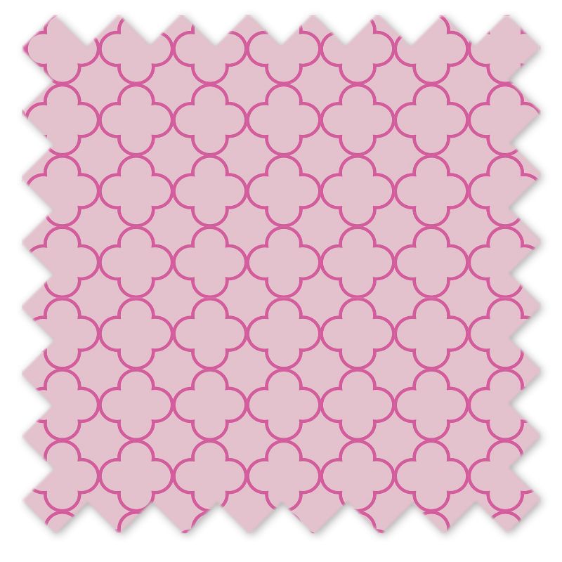 Bacati - Quatrefoil Pink Printed Crib or Toddler Bed Skirt, 4 of 6