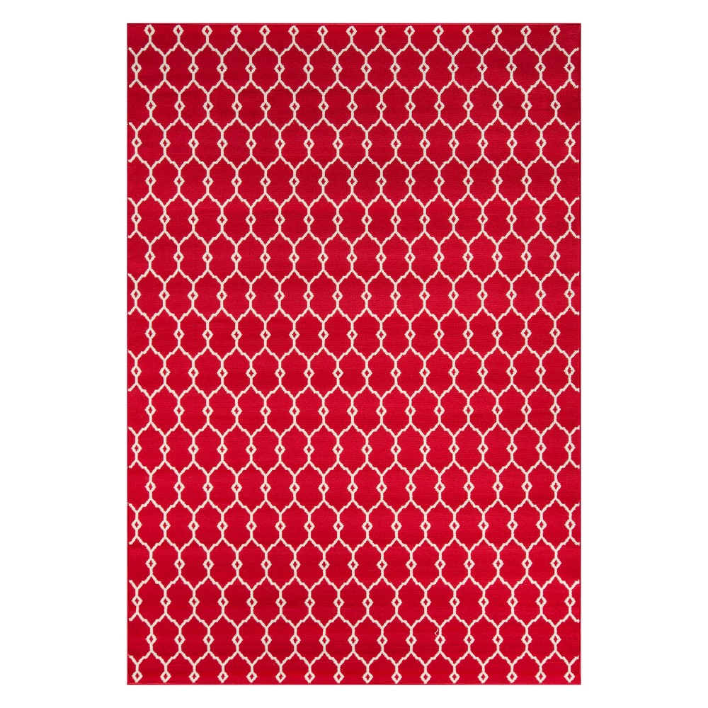 1'8inx3'7in Geometric Loomed Accent Rug Red - Momeni