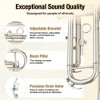 Bb Trumpet for Beginners, B-Flat Gold Nickel Plated Brass Trumpet with Hard Case, Gloves & Cleaning Kit, 3 Valve Student for Gift - 4 of 4