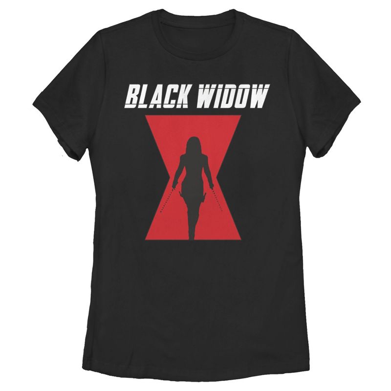 Women's Marvel Black Widow Hourglass Silhouette T-Shirt, 1 of 4
