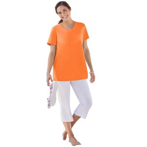 Woman Within Perfect Short-Sleeve V-Neck Tee - 1 of 4