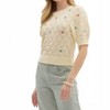 Women's Diamond Pattern Pointelle Sweater - entro - 4 of 4