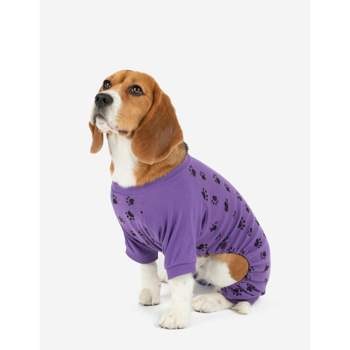 Leveret Dog Paw Print One Piece Pajamas - Purple X Small