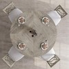47" Round Dining Table Set for 4 to 6, Farmhouse Kitchen Table with Wooden Top and Pedestal Base - 3 of 4