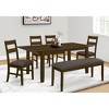 Monarch Specialties Bench 44 inch Rectangular Upholstered Wood Dining Room Kitchen Entryway Brown Solid Wood Brown Fabric Transitional - 2 of 4