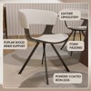 LeisureMod Upholstered Dining Chair in Leather/Velvet Poplar Wood Frame Nymia Series - 4 of 4
