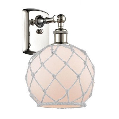 Farmhouse Rope - 1 Light Wall Sconce In Industrial Style-13 Inches Tall and 8 Inches Wide