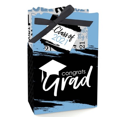 Big Dot of Happiness Light Blue Grad - Best is Yet to Come - Light Blue 2021 Graduation Party Favor Boxes - Set of 12