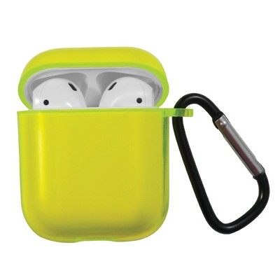 Insten Case Compatible with AirPods 1 & 2 - Protective Bright Skin Cover with Keychain, Clear Dark Green