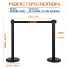 Crowd Control Stanchions with Retractable Belt, 36" Queue Posts & 6.5ft Belt - Heavy Duty Weighted Bases - 4 of 4