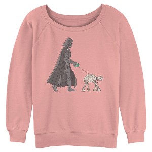 Juniors Womens Star Wars Darth Vader AT-AT Walking the Dog Sweatshirt - 1 of 3