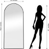 71"Large Floor Length Mirror Standing Mirror Arch Full Length Mirror With Stand,Aluminum Alloy Frame Mirror,Free Standing Mirror-The Pop Home - 4 of 4
