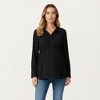 Anna-Kaci Women’s Maternity Long Sleeve Top with Collared Neckline Elastic Empire Waist and Soft Flowing Drape for Everyday Style - 2 of 4