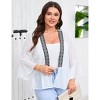 Plus Size Cover Up For Women Summer 3/4 Sleeve Open Front Cover Up - 3 of 4