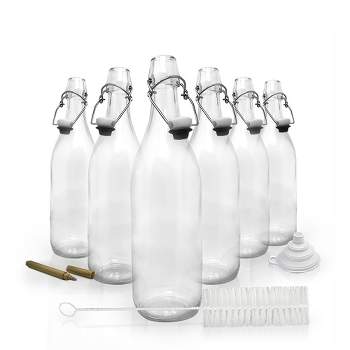 Nevlers Round Airtight Swing Top Bottles - Glass 33oz (6pk)