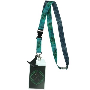 Wicked Lanyard Elphaba Witch Hat Rubber Charm Breakaway ID Badge Holder with 2" Rubber Charm Green - 1 of 4