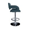 Set of 2 Adjustable Tufted Fabric Barstool with Armrests Dark Blue - CorLiving: Chrome Base, Swivel Seat, Gas Lift - 3 of 4