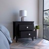 NicBex Wood Nightstand with 2 Drawers,Bedside Tables with Square Metal Handles for Bedroom,Living Room - 2 of 4