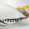 Unique Bargains Decorative Geometric Line Pattern Fringe Pompoms Throw Pillow Covers 2 Pcs - 4 of 4