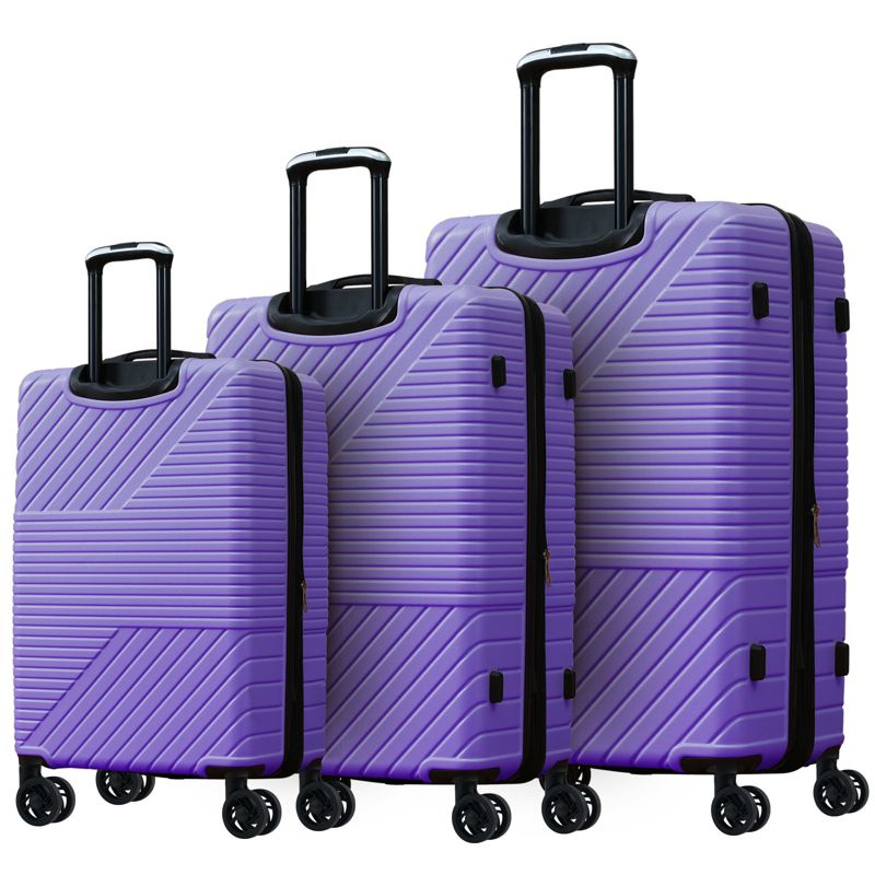 3 PCS Expandable ABS Hard Shell Luggage Set with Spinner Wheels and TSA Lock 20''24''28'' 4M - ModernLuxe, 3 of 11