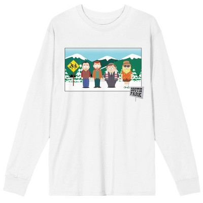 South Park Spray Paint Characters Crew Neck Long Sleeve Black Adult  Tee-Small