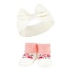 Hudson Baby Infant Girls Headband and Socks Giftset, Burgundy Gray, One Size - 3 of 4