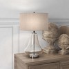 Hudson and Canal 23" Tall Table Lamp with Seeded Glass Fabric Shade - 3 of 4