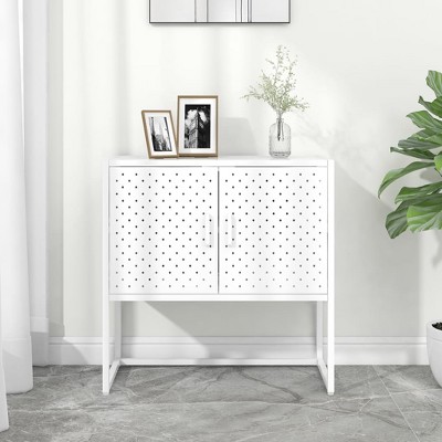 vidaXL Sideboard White 29.5 in.x13.8 in.x29.5 in. Steel