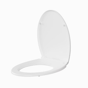Toilet Seat Round, American Standard, Slow Close Lid, Quick Release Hinges, Non-Slip Bumpers, Easy Install & Clean, Never Loosens Design - 1 of 4