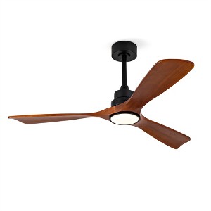 42 Inch Solid Wood Ceiling Fan With Remote And Dimmable LED Light ¨C Modern Farmhouse Style For Bedroom, Living Room, Study - 1 of 4