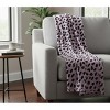 Manual Woodworkers & Weavers Black & Pink Leopard Throw Blanket – 48x60 Soft Rayon for Bold Glam Decor - 2 of 3