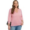 Women's Plus Size Cardigan Open Front Oversized Button Lightweight Sweaters V Neck Loose 3/4 Sleeve Cardigans Knit Outwear - 3 of 4