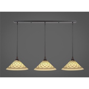 Toltec Lighting Any 3 - Light Chandelier in  Dark Granite with 12" Chocolate Icing Shade - 1 of 1
